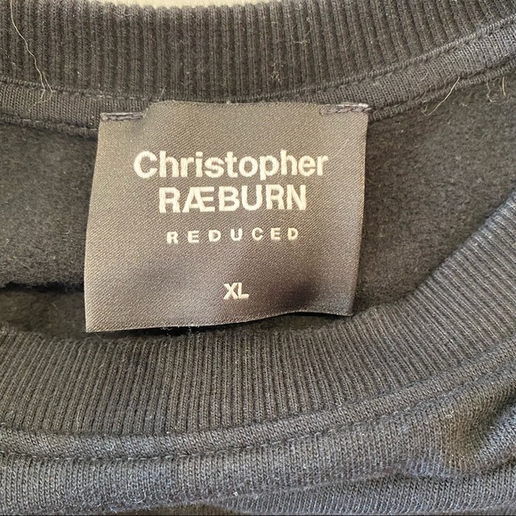 Christopher Raeburn Crewneck Logo Sweatshirt Black size XL - Picture 2 of 9